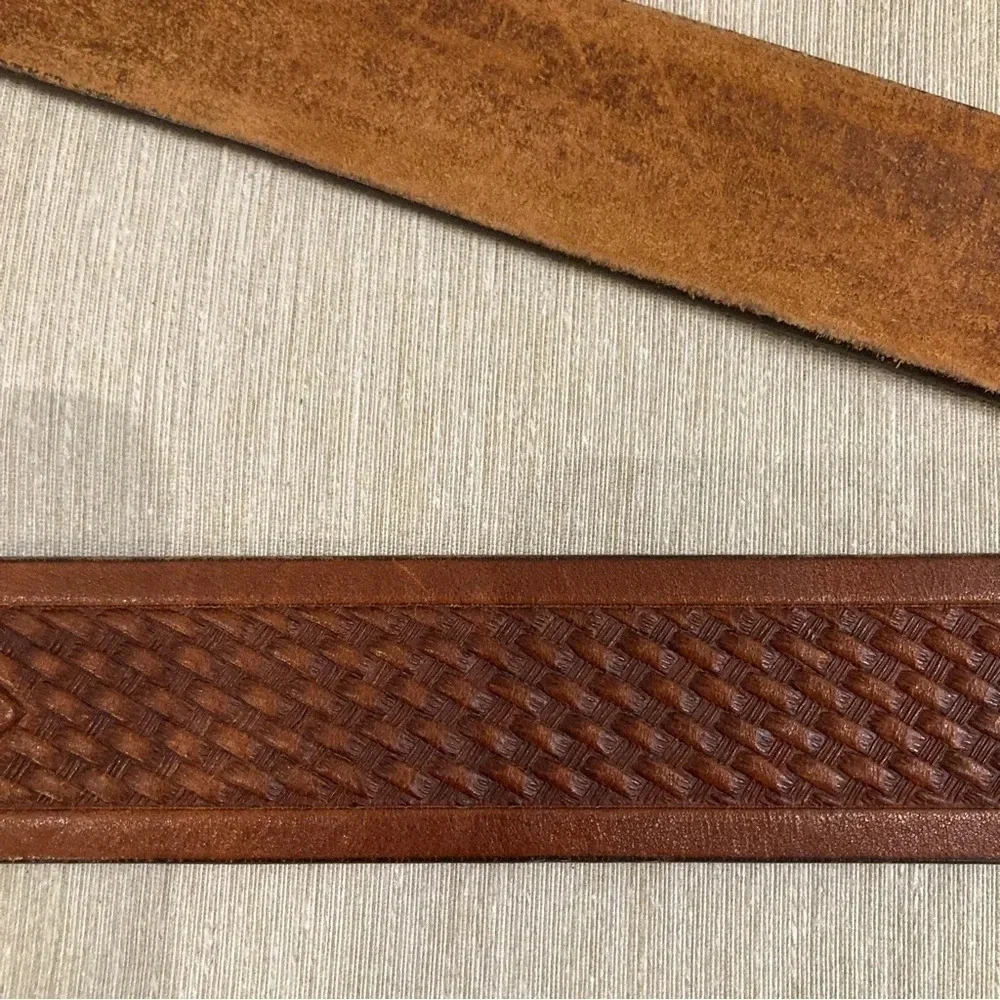 JUSTIN Tooled Leather Belt with Eagle Design Bring your Own Buckle - Picture 3 of 8